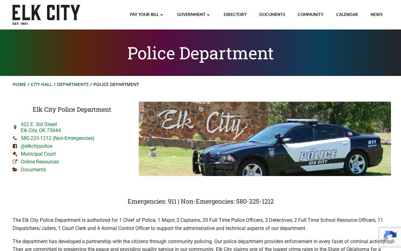 Beckham County active warrants source showing the Elk City police department contact route